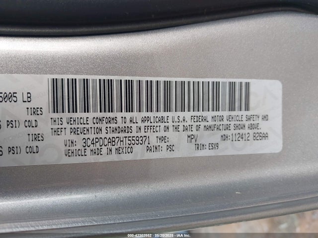 Aukcja sprzedaży 2017 Dodge Journey Se, vin: 3C4PDCAB7HT559371, numer aukcji: 42302552