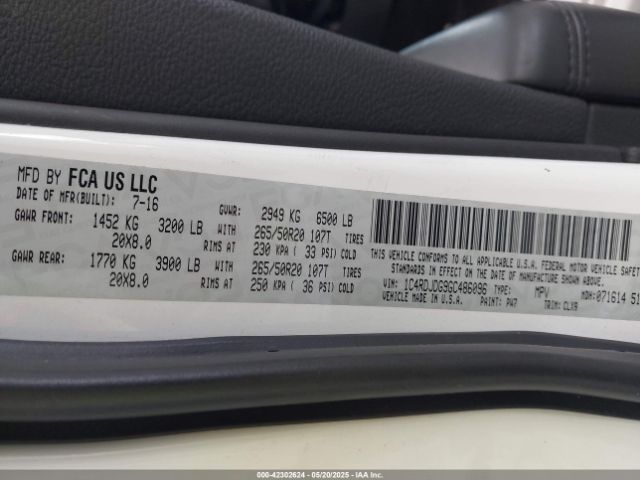 2016 DODGE DURANGO 1C4RDJDG9GC486096 Photo 8