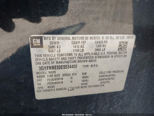 2014 CADILLAC SRX 3GYFNBE32ES534430 Photo 8