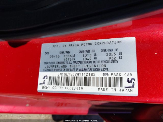 2017 MAZDA MAZDA6 JM1GL1V57H1112185 Photo 8