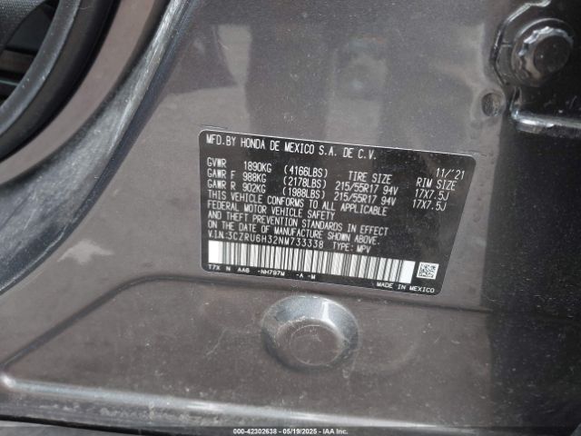 2022 HONDA HR-V 3CZRU6H32NM733338 Photo 8