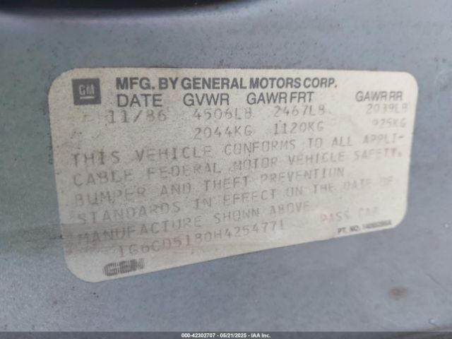 1987 CADILLAC DEVILLE 1G6CD5180H4254771 Photo 8