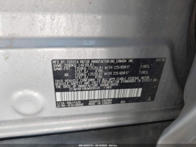 2T3W1RFV9KW009549 Toyota a25a-fks