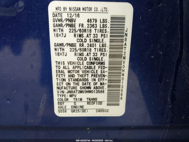 2017 NISSAN ROGUE JN8AT2MV0HW013566 Photo 8