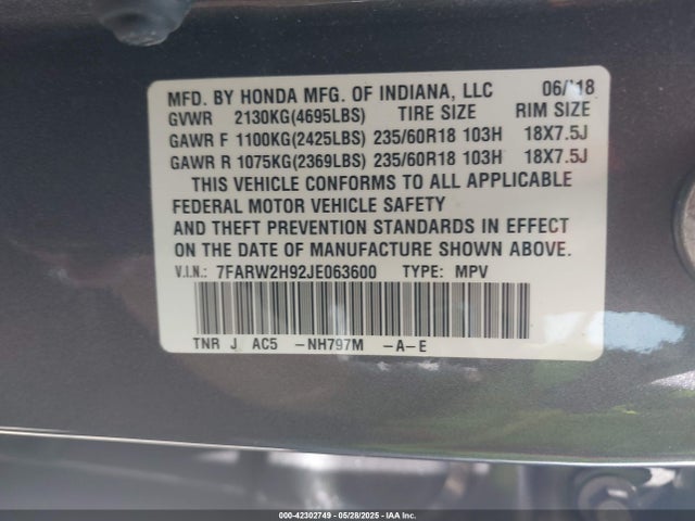 7FARW2H92JE063600 Honda l15be