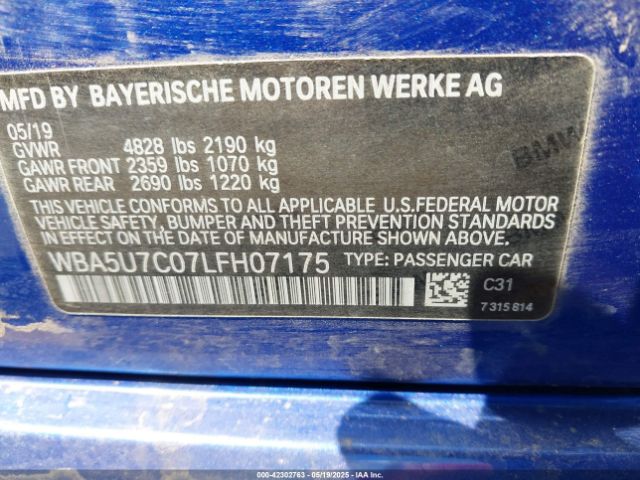 2020 BMW 3 SERIES WBA5U7C07LFH07175 Photo 8