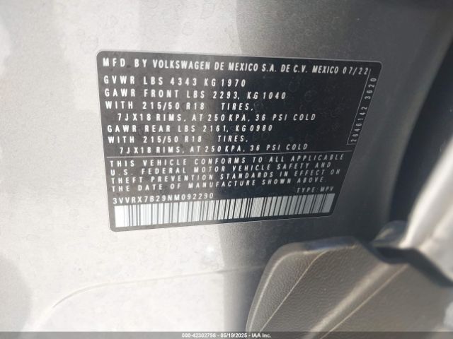 2022 VOLKSWAGEN TAOS 3VVRX7B29NM092290 Photo 8
