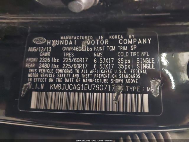 KM8JUCAG1EU790717 Hyundai TUCSON SE