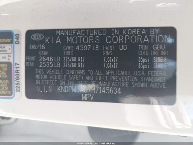 KNDPM3AC7H7145634 KIA gdi theta ii