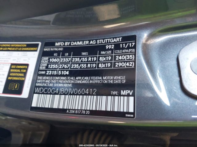 2018 MERCEDES-BENZ GLC 300 WDC0G4JB0JV060412 Photo 8