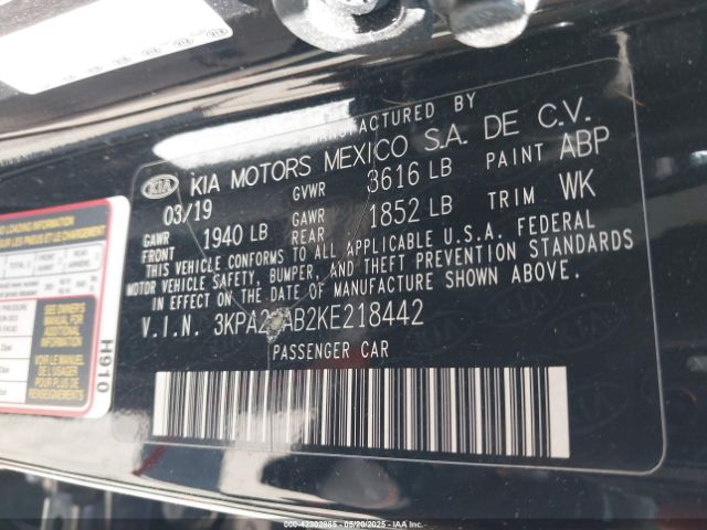 3KPA24AB2KE218442 KIA RIO S