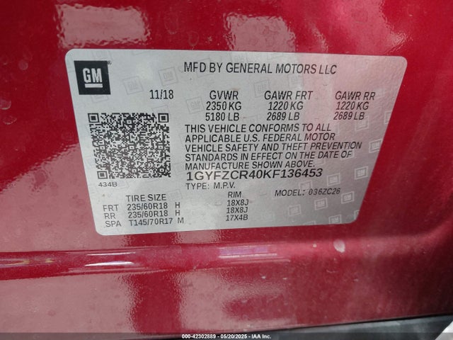2019 CADILLAC XT4 1GYFZCR40KF136453 Photo 8