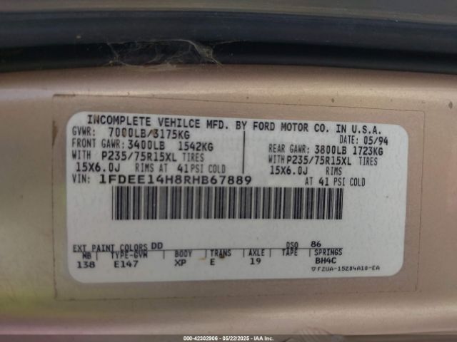 1994 FORD ECONOLINE 1FDEE14H8RHB67889 Photo 8