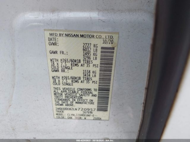 2020 NISSAN FRONTIER 1N6ED0EB2LN720957 Photo 8