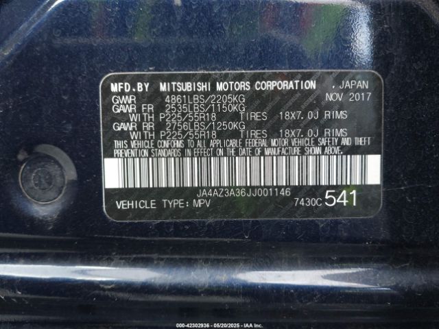 2018 MITSUBISHI OUTLANDER JA4AZ3A36JJ001146 Photo 8