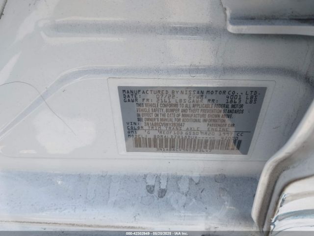 3N1AB8CV9NY283647 Nissan Sentra