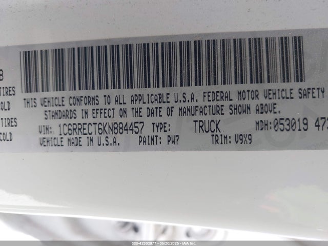 RAM 2019 2019 1C6RRECT6KN884457 Image 9