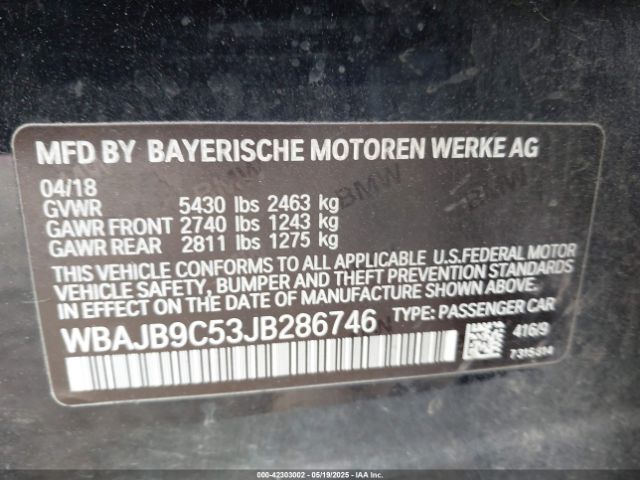 WBAJB9C53JB286746 BMW M550i Xdrive