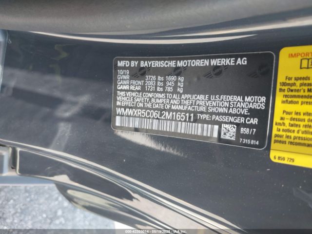 2020 MINI HARDTOP WMWXR5C06L2M16511 Photo 8