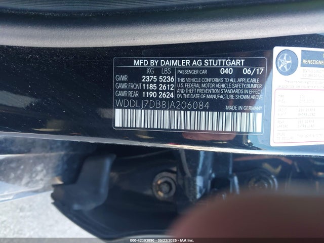 42303090 :رقم المزاد ، WDDLJ7DB8JA206084 vin ، 2018 Mercedes-benz Cls 550 مزاد بيع