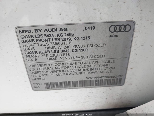 2019 AUDI Q5 WA1ANAFY9K2092462 Photo 8