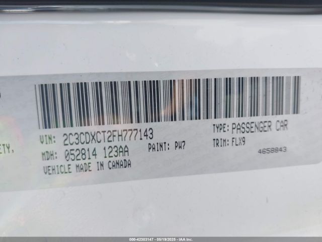 2C3CDXCT2FH777143 Dodge Charger Road/track