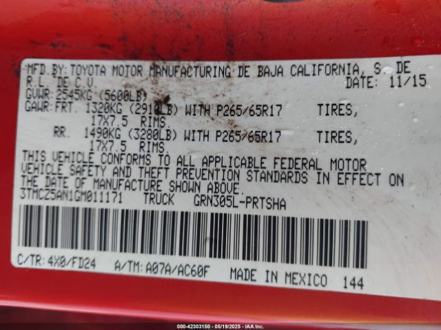 3TMCZ5AN1GM011171 Toyota Tacoma Trd Sport