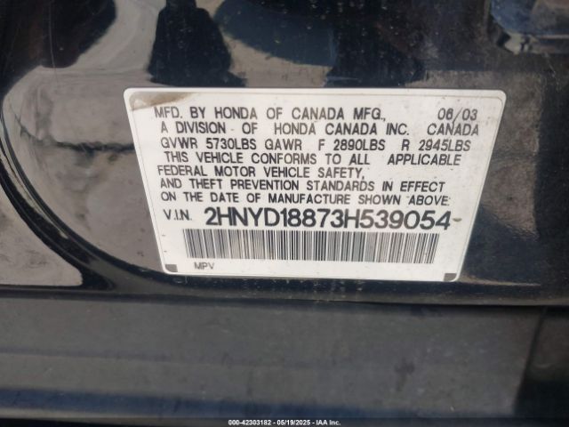 2003 ACURA MDX 2HNYD18873H539054 Photo 8