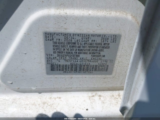 3N1AB7APXGY327866 Nissan 2016