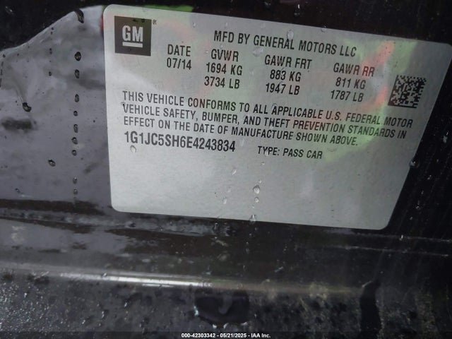 1G1JC5SH6E4243834 Chevrolet Sonic Lt Auto