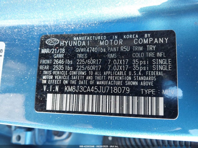 Hyundai gdi nu 2018 KM8J3CA45JU718079 Image 9