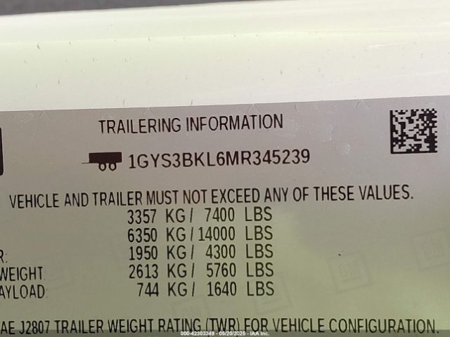1GYS3BKL6MR345239 Cadillac l87
