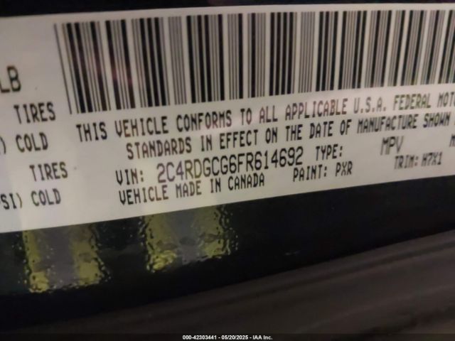 2C4RDGCG6FR614692 Dodge Grand Caravan Sxt