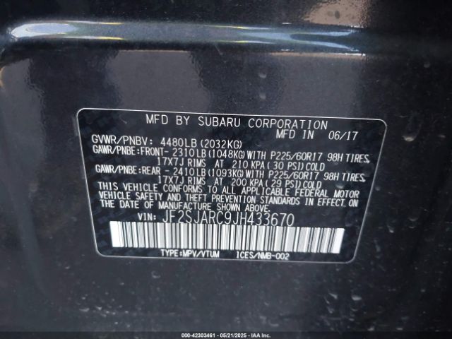 JF2SJARC9JH433670 Subaru Forester 2.5i Limited