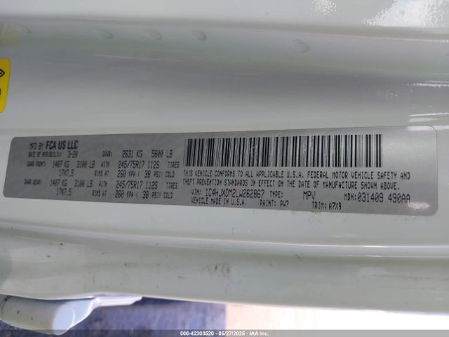 1C4HJXDM2LW262867 Jeep Wrangler Unlimited Sport S 4x4