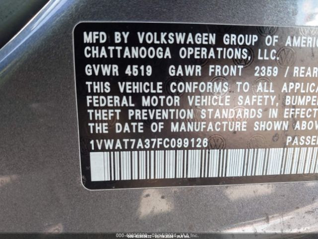 1VWAT7A37FC099126 Volkswagen 2015