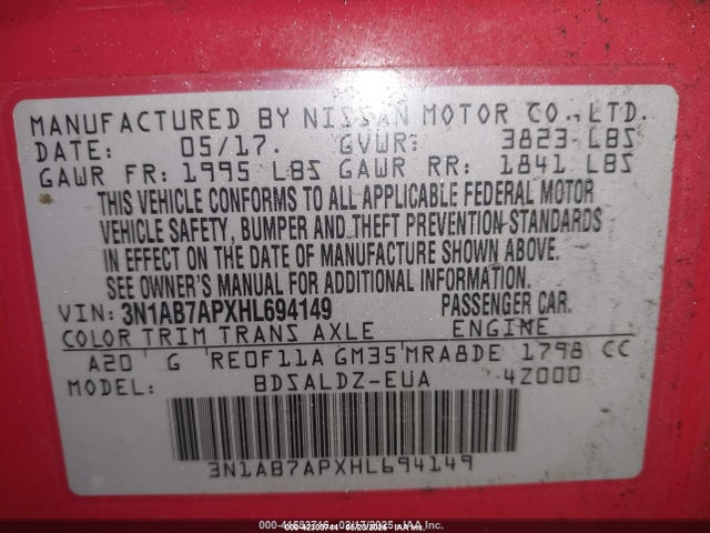 3N1AB7APXHL694149 Nissan 2017
