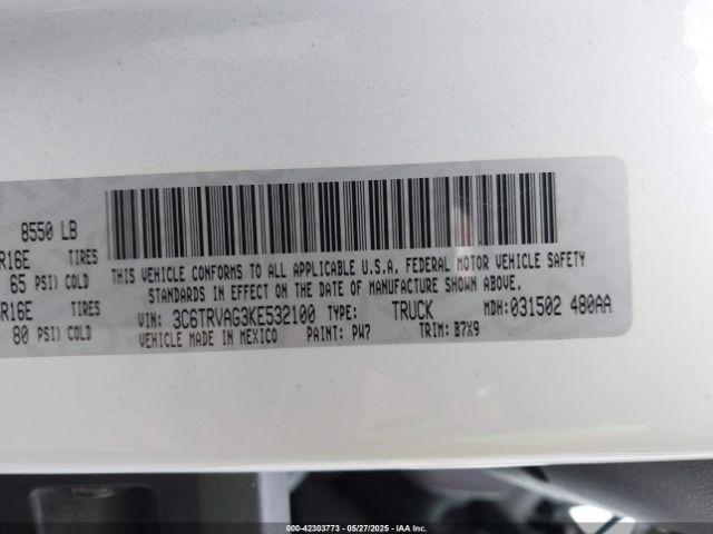 3C6TRVAG3KE532100 RAM Promaster 1500 Low Roof 136 Wb