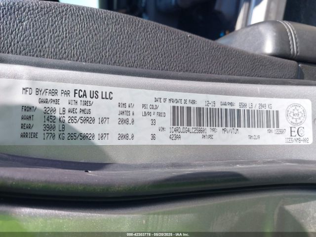 2020 DODGE DURANGO 1C4RDJDG4LC258601 Photo 8