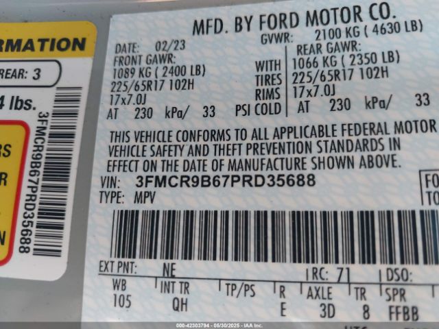 3FMCR9B67PRD35688 Ford dragon