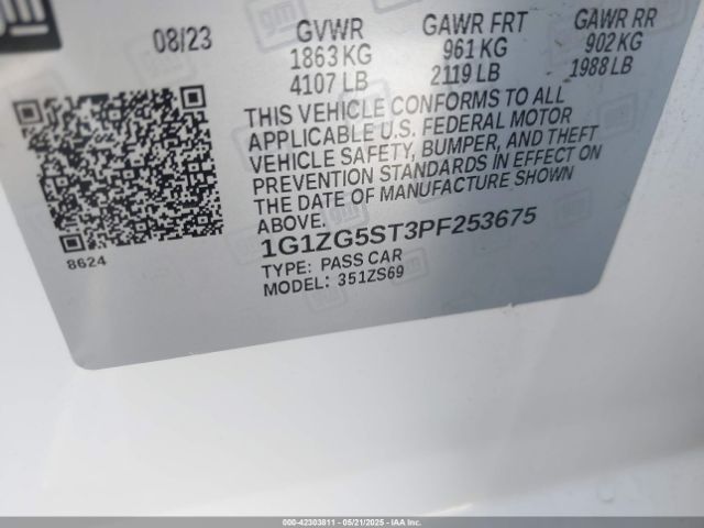 1G1ZG5ST3PF253675 Chevrolet Malibu Fwd Rs