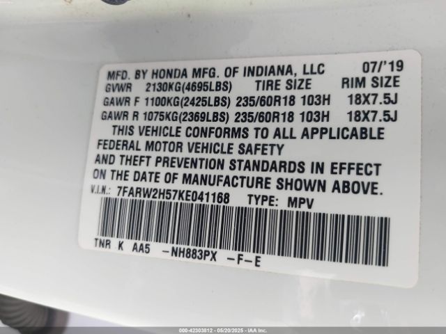 7FARW2H57KE041168 Honda CR-V EX
