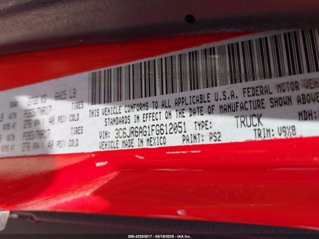 3C6JR6AG1FG612051 RAM 1500 Tradesman