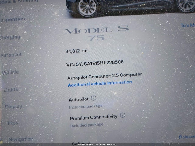 Tesla MODEL S 2017 5YJSA1E15HF228506 Image 7