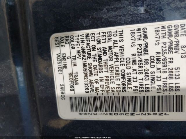 2013 NISSAN MURANO JN8AZ1MU5DW213269 Photo 8