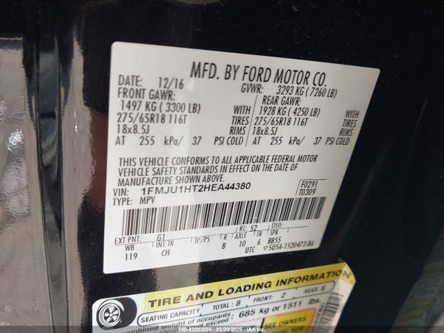 1FMJU1HT2HEA44380 Ford 3.5l gtdi ffv/gasoline