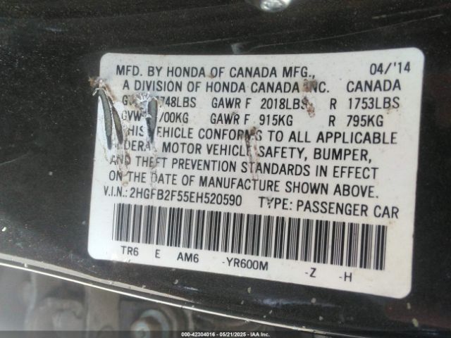 2HGFB2F55EH520590 Honda Civic Lx