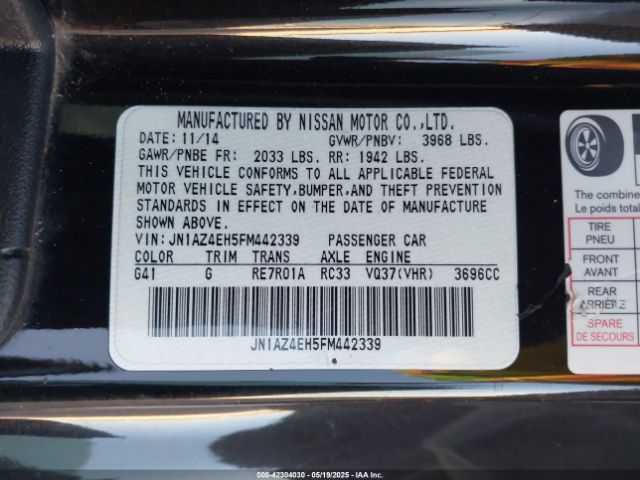 2015 NISSAN 370Z JN1AZ4EH5FM442339 Photo 8