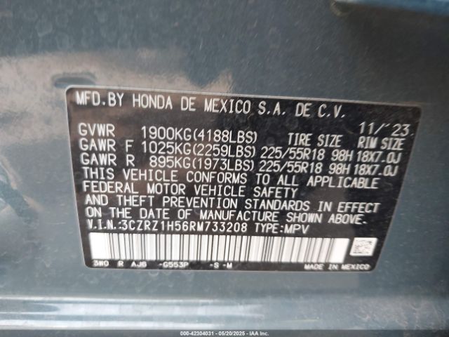 2024 HONDA HR-V 3CZRZ1H56RM733208 Photo 8