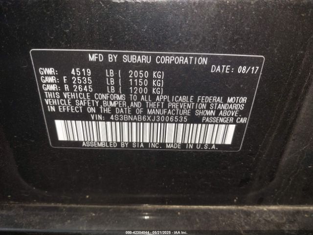 4S3BNAB6XJ3006535 Subaru Legacy 2.5i